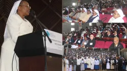 Sr. Jane Wakahiu, the Associate Vice President of Program Operations and Head of Catholic Sisters Initiative at Conrad N. Hilton Foundation, at a research symposium in Nairobi, Kenya. Credit: ACI Africa